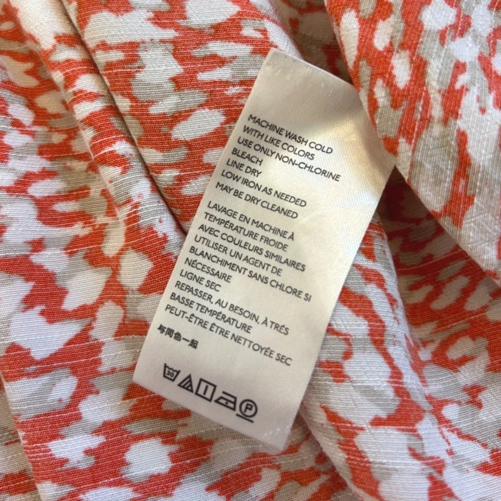 Free People French Quarter mini wrap dress, Small Orange White Animal Print boho